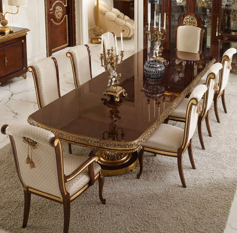 Baroque Design Luxury Dining Table French Antique Dining Room Furniture Set