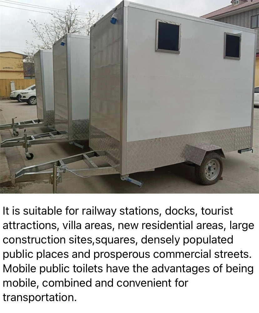 Outdoor Mobile Toilets With Shower Portable Container House Toilet Trailer European American Japanese Style WC