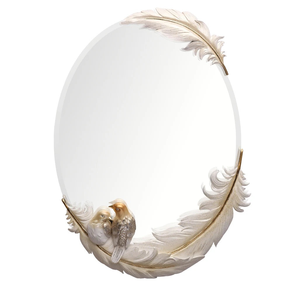 Antique Design Mirror Round Big Size White Living Room, Bedroom Decorative Wall Art Mirrors