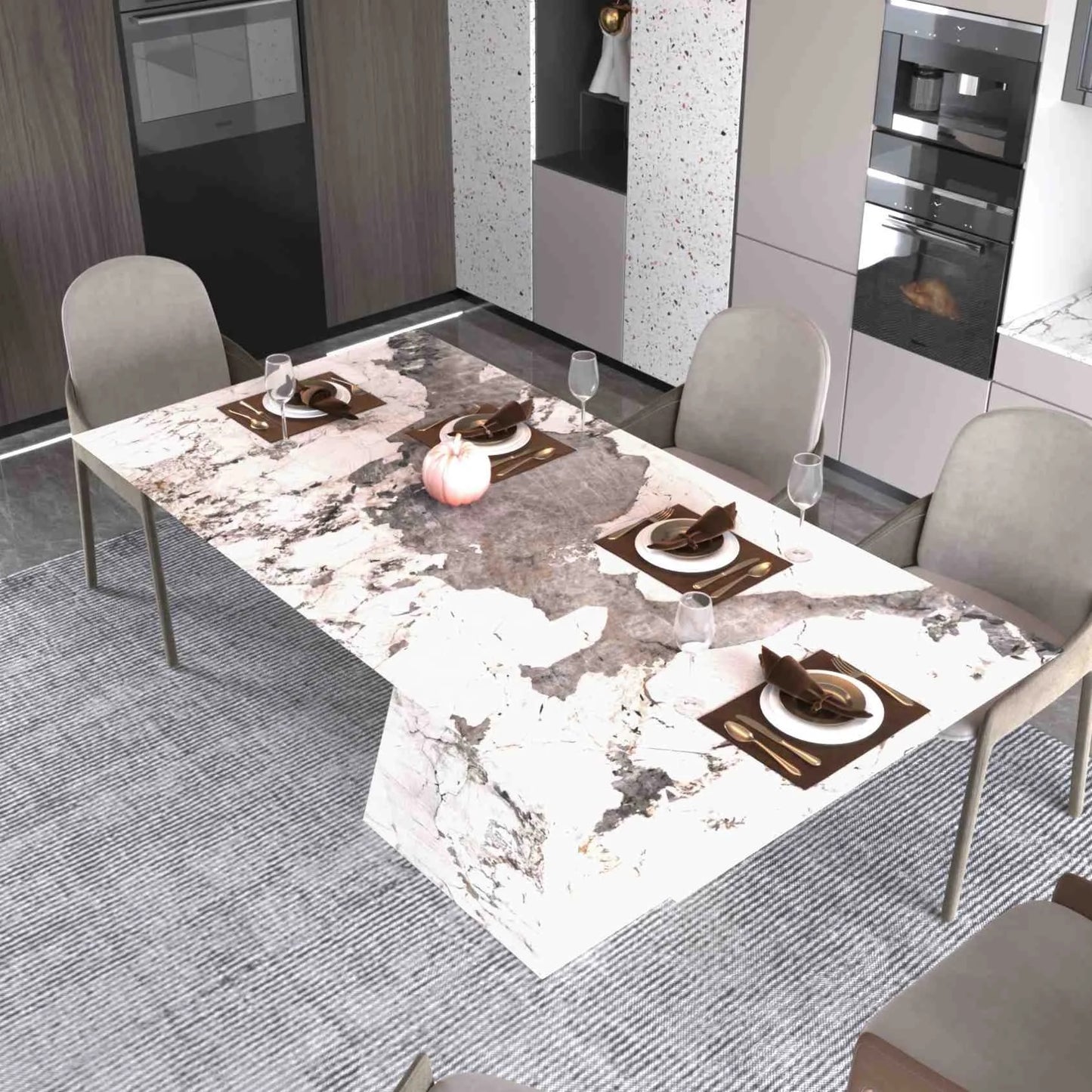 Modern Dinning Room Table Living Room Square Shape Marble Dining Table Home Furniture