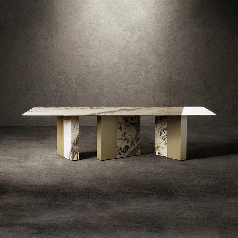 Luxury Postmodern Dining Table Patagonia Marble Base Design Dining Room ,Living Room Tables