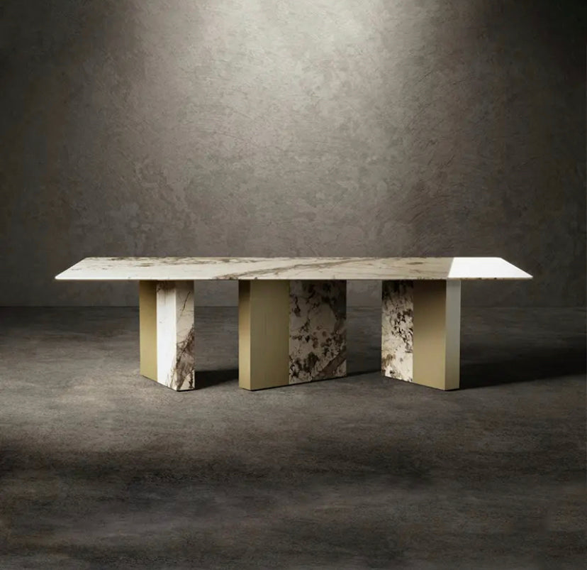 Luxury Postmodern Dining Table Patagonia Marble Base Design Dining Room ,Living Room Tables