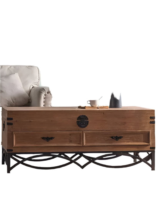 TV Cabinet Console 2 Drawers Storage TV Sideboard With Iron Legs Modern TV Display Stands