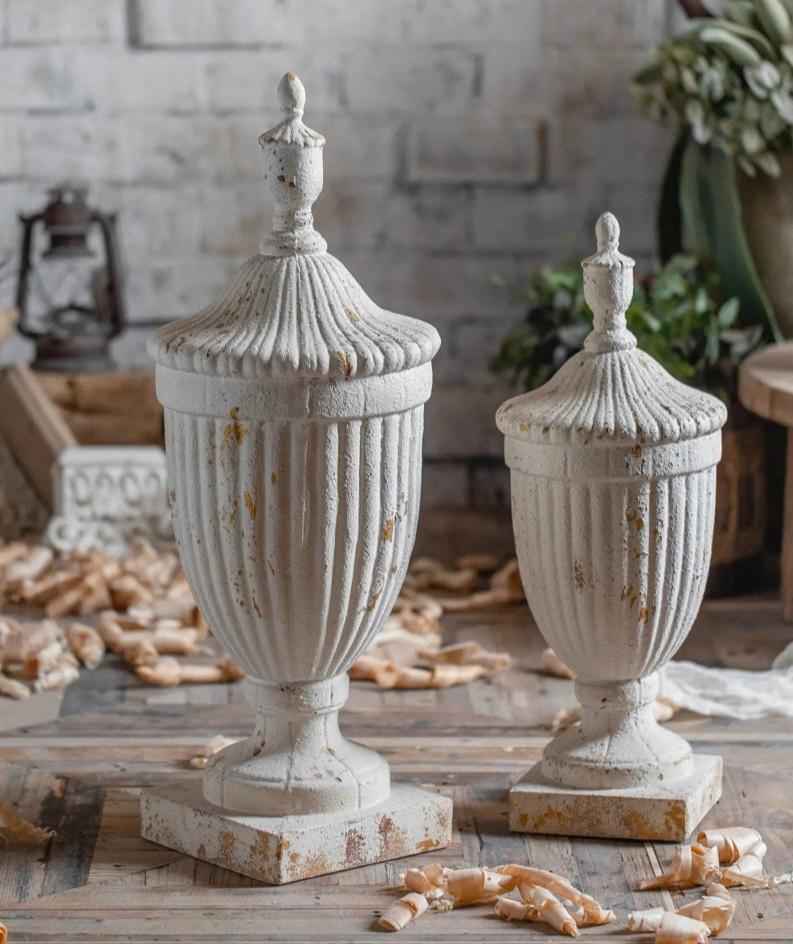 Home Deco Retro Industrial Oxide Cylindrical Vase Decoration Village Courtyard Deco Vase