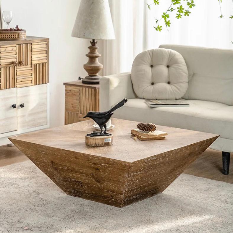 Vintage Nordic Furniture Living Room Solid Oak Coffee Tea Table Wooden Rectangular Accent Table