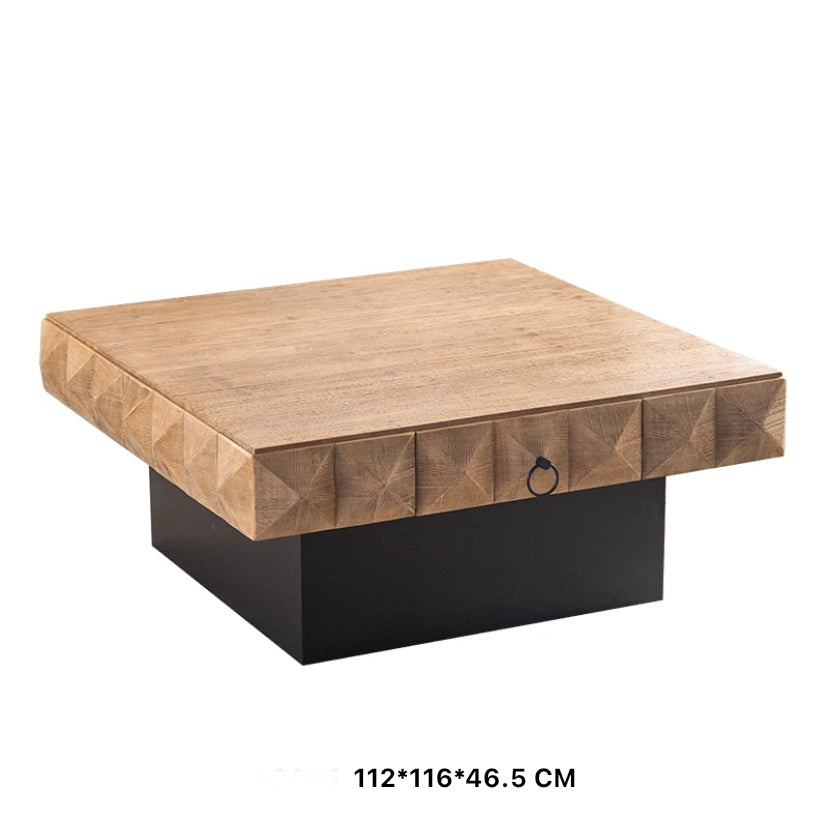 Modern Tea Coffee Table Living Room Furniture Square Wooden Top Accent Tables