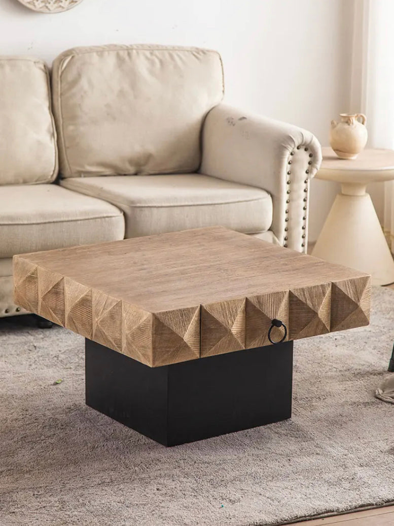 Modern Tea Coffee Table Living Room Furniture Square Wooden Top Accent Tables