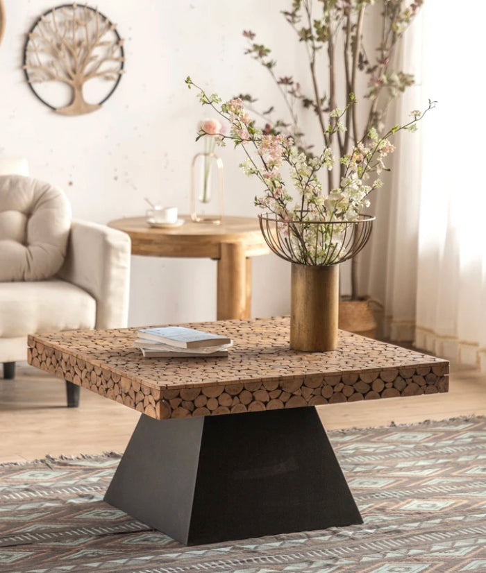 European Style Accent Table Metal Base Wood Top Luxury Living Room Coffee,Tea CenterTable