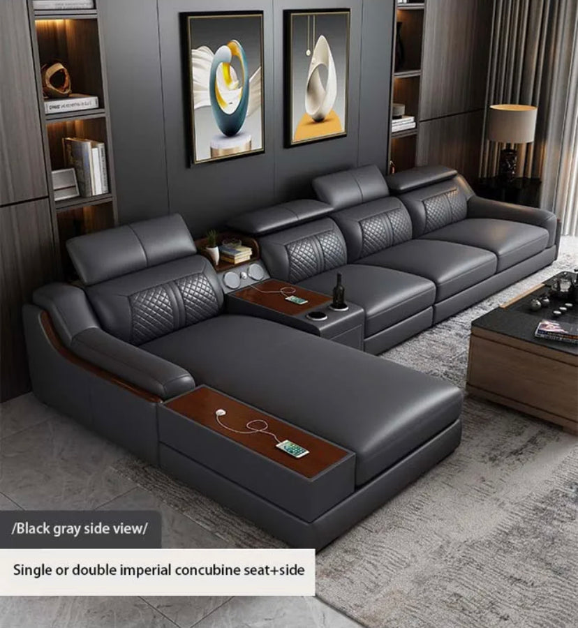 Modular Leather Sofa Comfortable Contemporary Sectional Sofa Set Luxury Living Room L Shaped Sofas