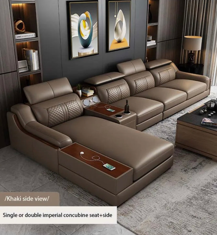 Modular Leather Sofa Comfortable Contemporary Sectional Sofa Set Luxury Living Room L Shaped Sofas