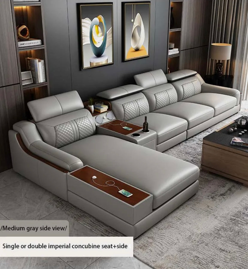 Modular Leather Sofa Comfortable Contemporary Sectional Sofa Set Luxury Living Room L Shaped Sofas