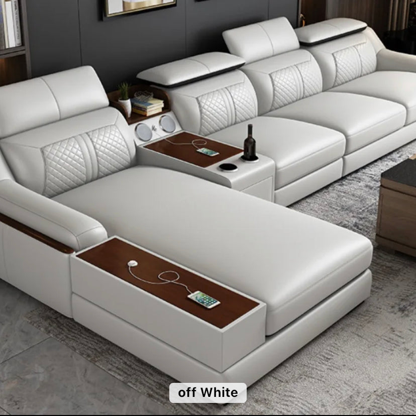 Modular Leather Sofa Comfortable Contemporary Sectional Sofa Set Luxury Living Room L Shaped Sofas