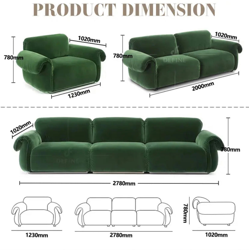 3+2+1 Sofa Set Dark Green Velvet Sofa Set Living Salon Room Furniture Design