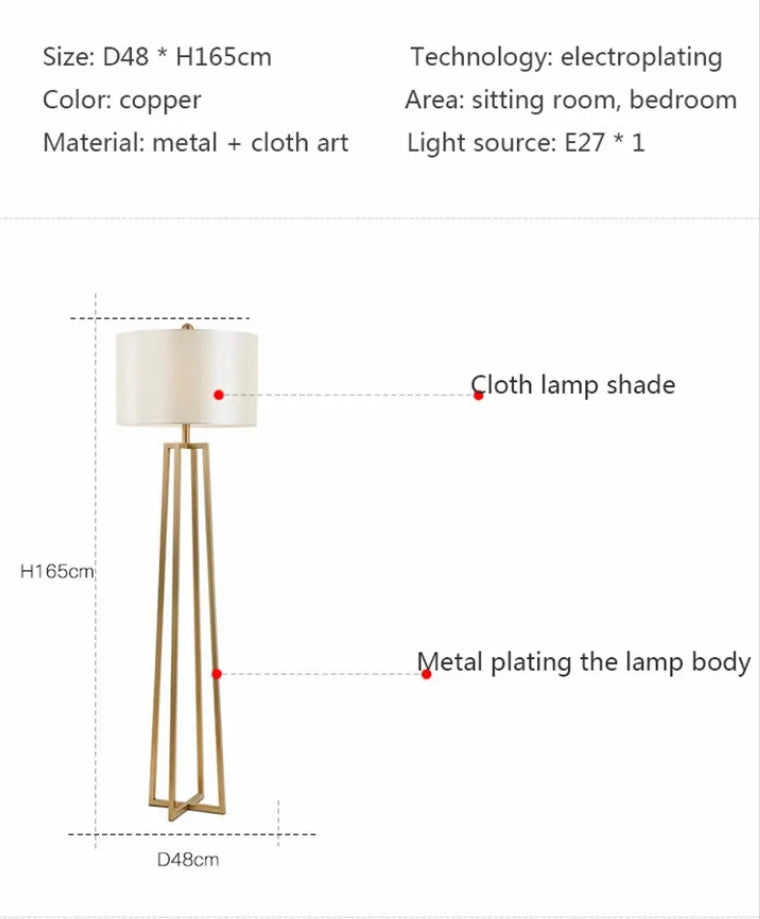 Modern Design Gold Iron Led Standing Floor Lamp Home, Hotel Living Room, Bedroom Floor Lamps