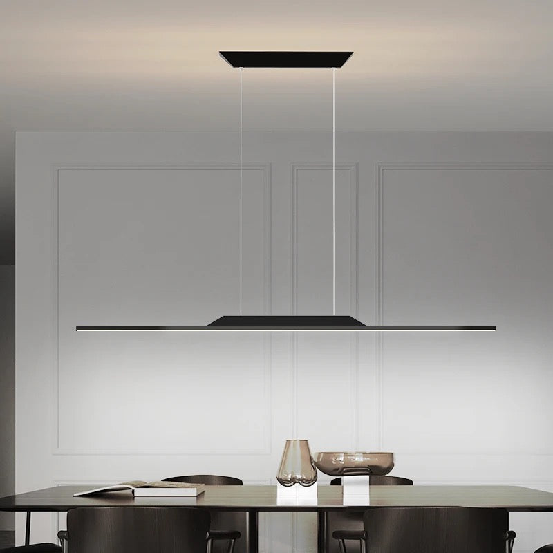 Modern Minimalist Arc LED Chandelier Home Dining Room, Kitcken Suitable Strip Pendant Light