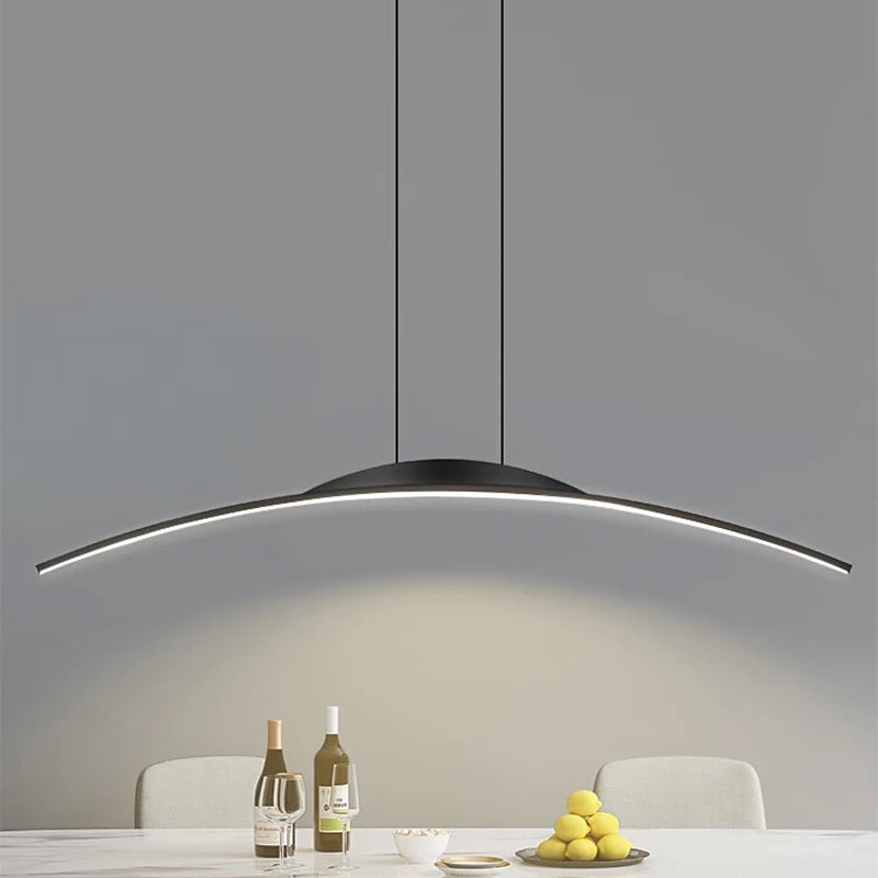 Modern Minimalist Arc LED Chandelier Home Dining Room, Kitcken Suitable Strip Pendant Light