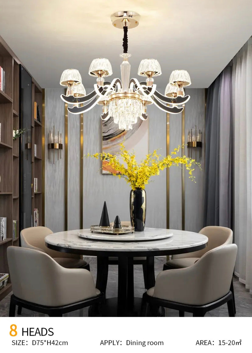 Unique Classic Design Crystal Chandelier Indoor Home, Hotel Living Room Gold K9 Crystal Lustre