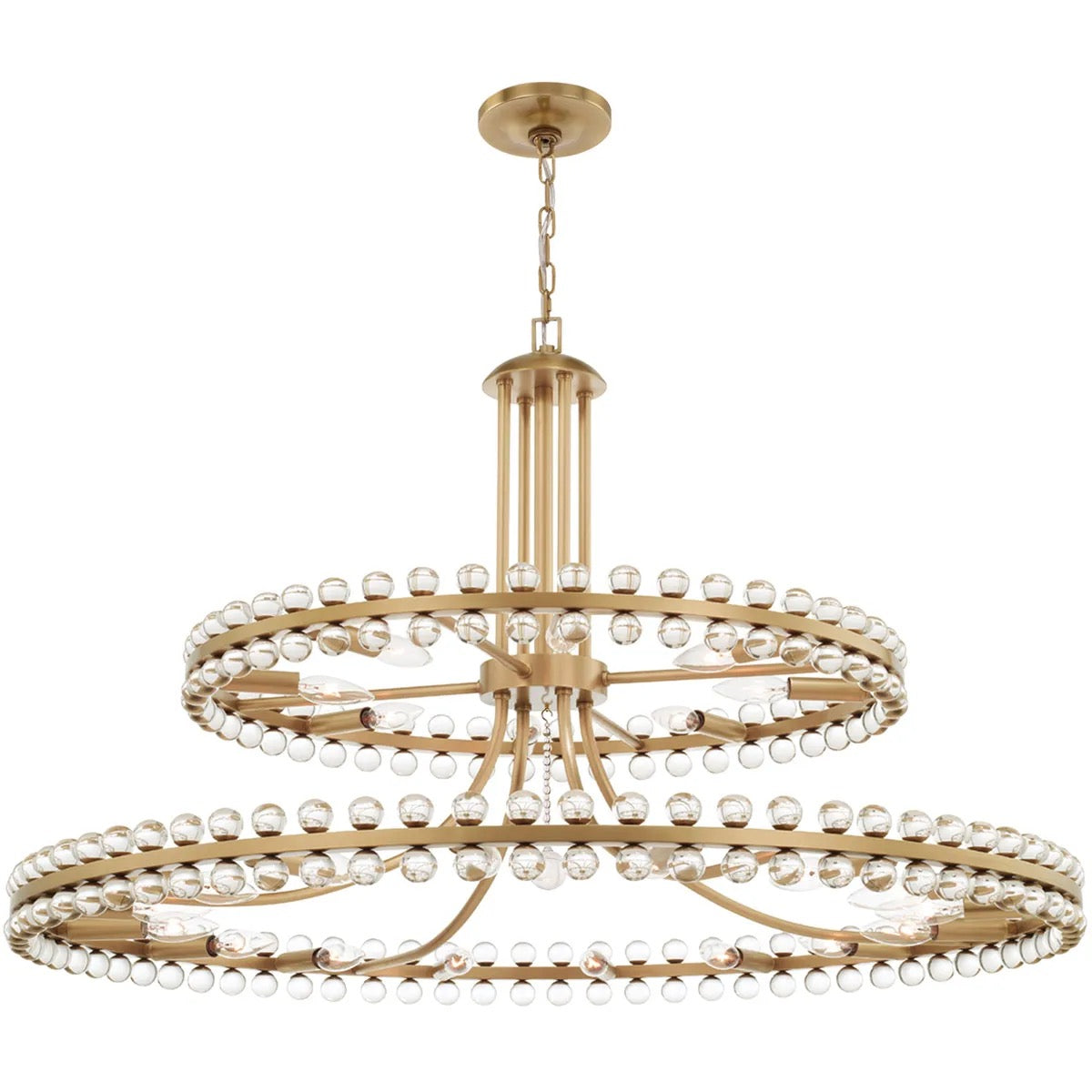 Modern Chandelier Indoor Staircase, Living Room, Dining Room Brass Round Crystal Pendant Lighting