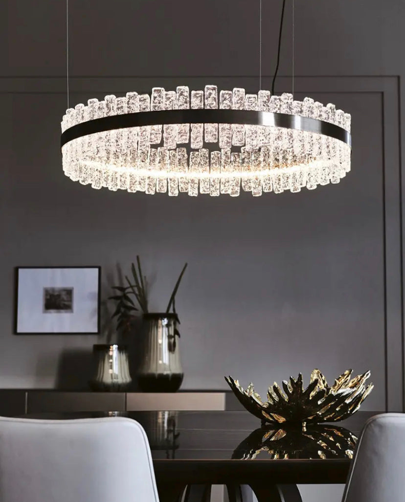 Modern Crystal Chandelier Home Living Room, Dining Room LED Lighting Gold Black Chandelier