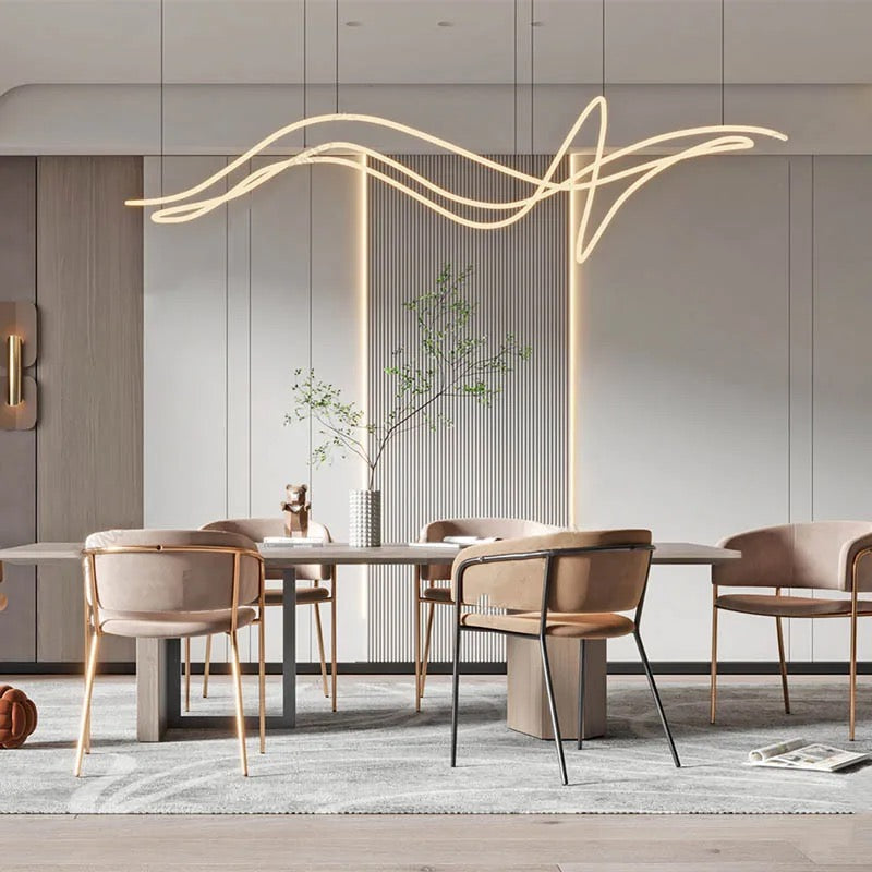 Modern Dining Table Pendant Light Home, Hotel, Club, Studio Interior High Bay Linear Led Chandelier