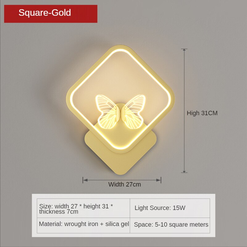 Wall Lamps Modern LED Sconce Butterfly Aisle Gold Bedside Corridor Wall Lights