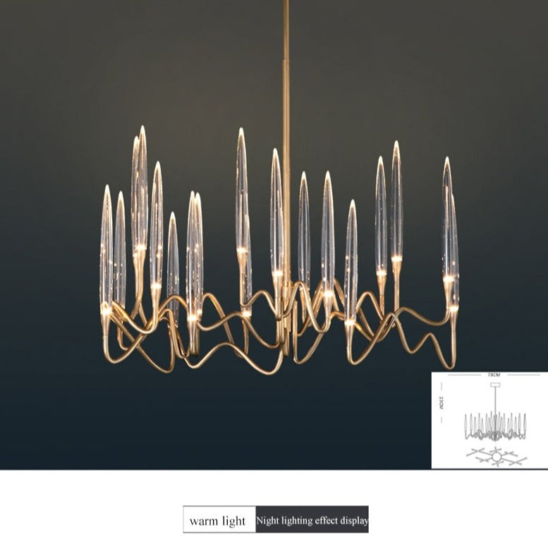 Lámpara de araña de cristal con forma de rama de árbol, candelabros modernos LED, iluminación interior