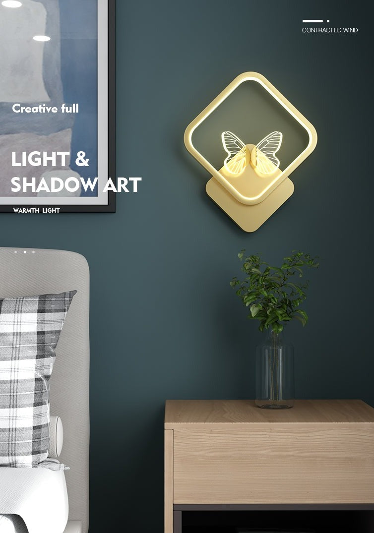 Wall Lamps Modern LED Sconce Butterfly Aisle Gold Bedside Corridor Wall Lights
