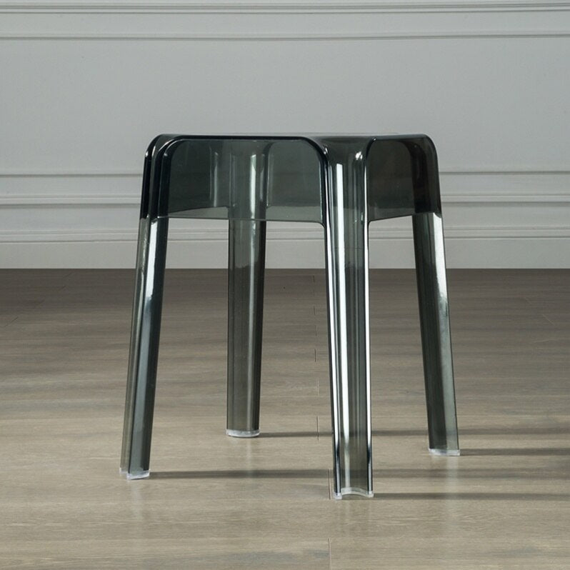Chaise fantôme nordique carrée créative, tabouret en acrylique cristal Transparent