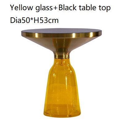 Mesa auxiliar Couchtisch de vidrio redonda de diseño clásico Mesas de vidrio de café de lujo