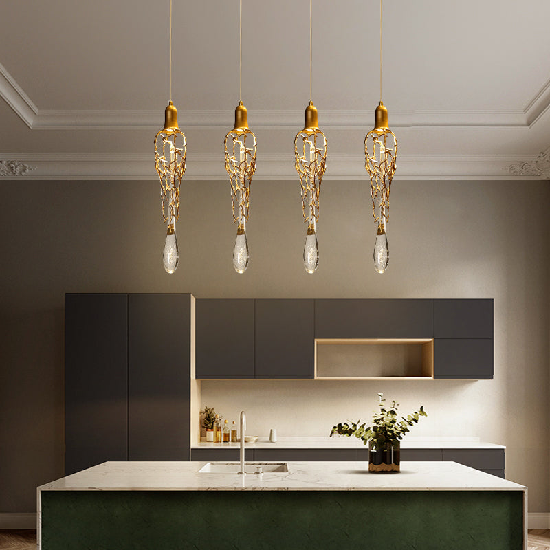 Chandelier Modern Brass Crystal Copper Pendant Hanging Glass Drops Pendant Lights