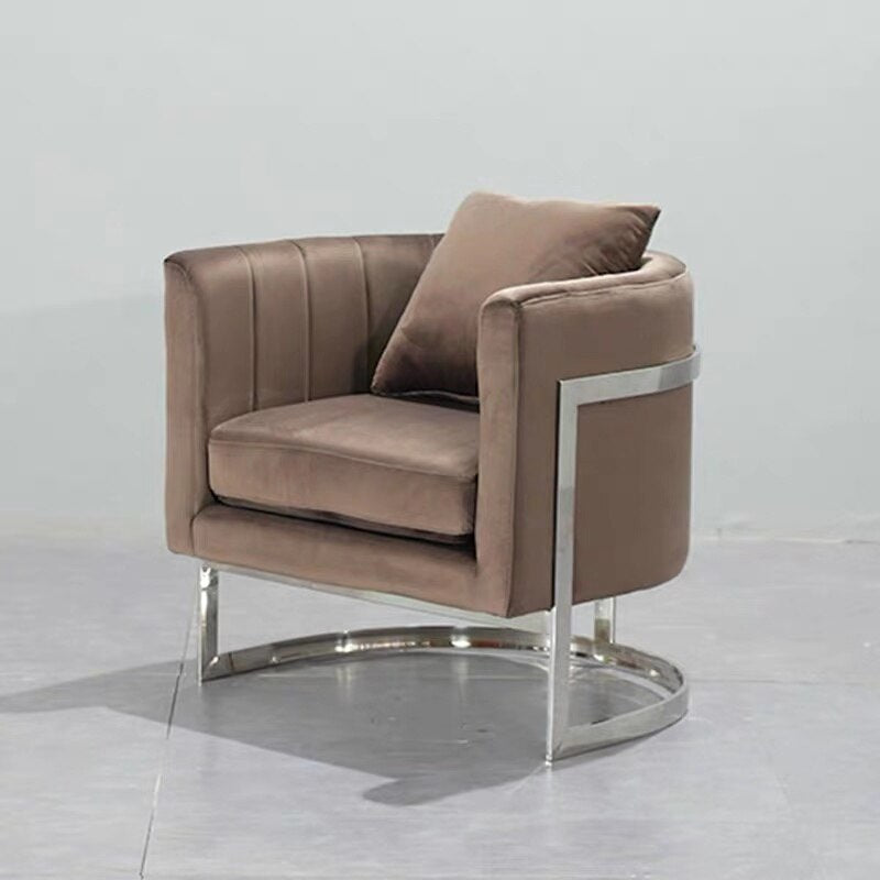 Armchair Tub Collection Modern Metal Frame Velvet Sessel Luxury Contemporary Leather Lounge Chairs