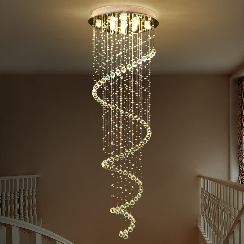 Lustre nouveau LED K9 lumières en cristal longs lustres d'escalier