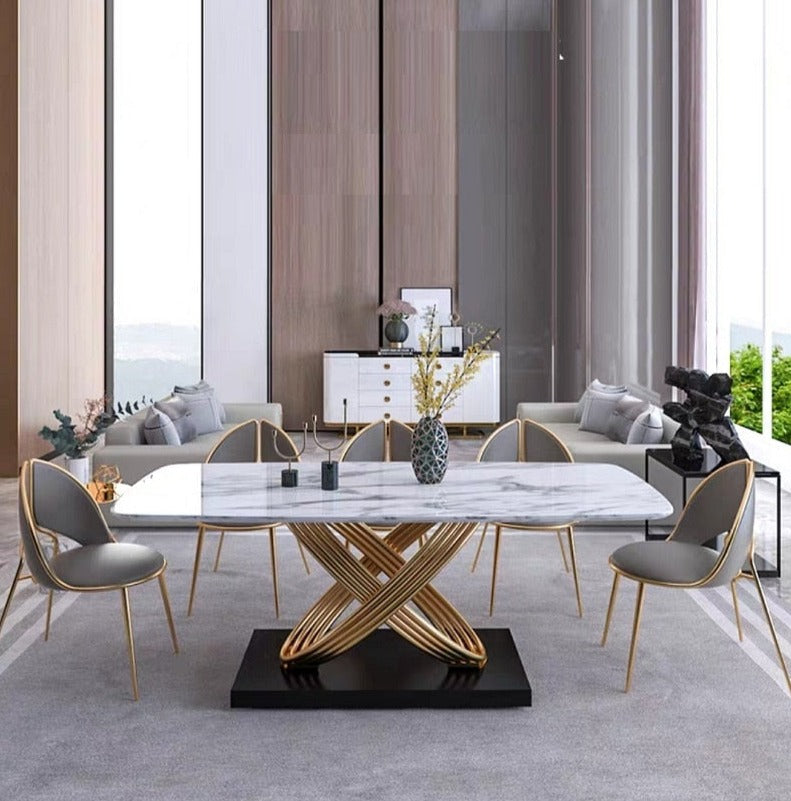 Dining Chairs Sets Modern Style Upholsteried Leather Esszimmerstühle Luxury Petal Chairs