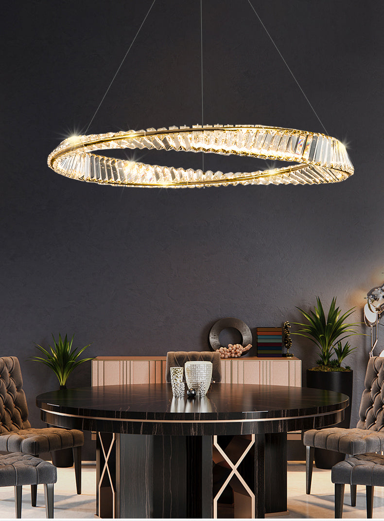 Chandelier Crystal Modern Led Remote Control Pendant Hanging Light Chandeliers