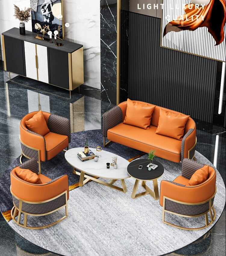 Conjuntos de sofás Sala de estar nórdica Vestíbulo del hotel Conjuntos de muebles de comedor de ocio