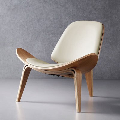 Panton Chair Three-Legged Shell Chair Ash Plywood Fabric Upholstery Furniture Modern Lounge Chair Replica