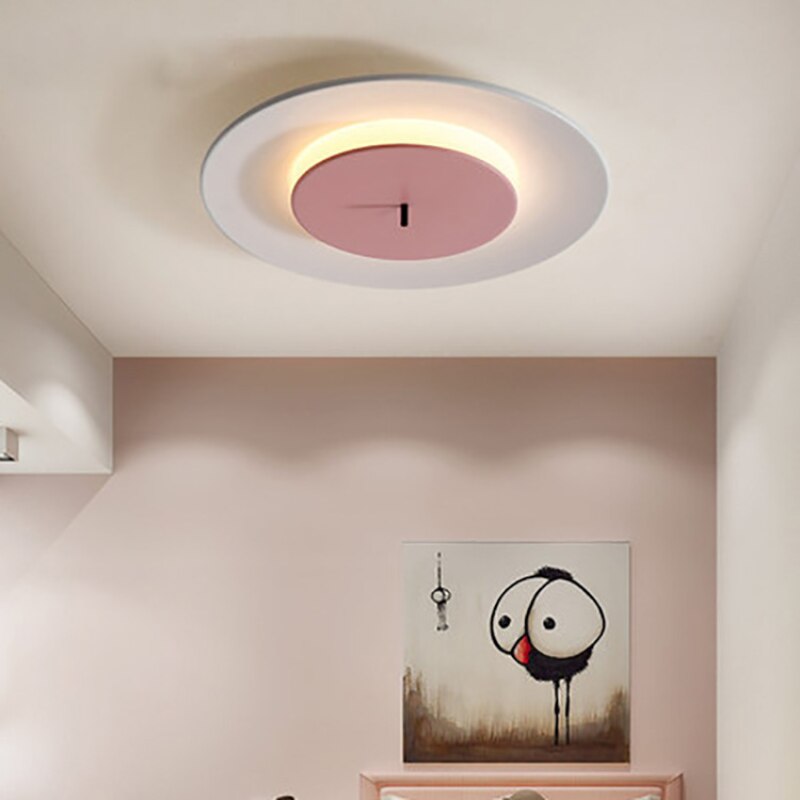 Children's Room Lighting Modern Led Round Creative Macaron Nordic Flying Saucer Ceiling Lights