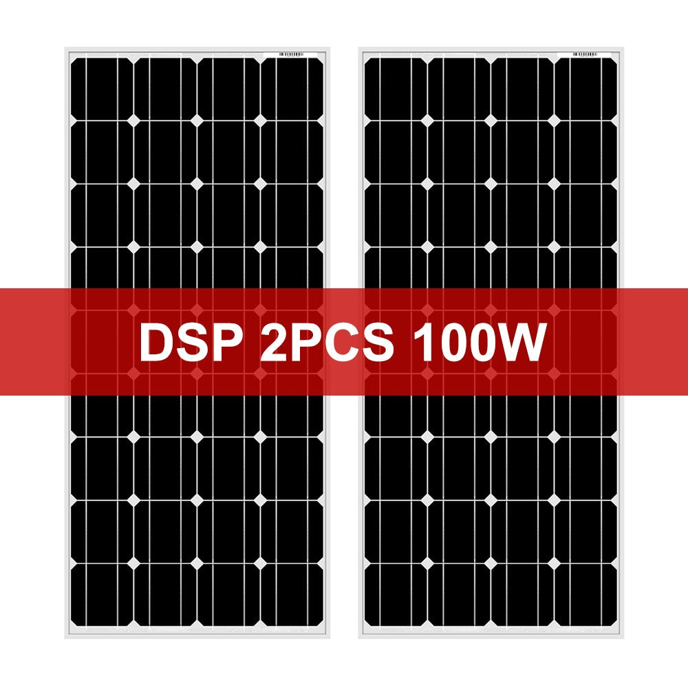 Solar Panel Waterproof Glass Solar Panels 100W -1400W 8V Monocrystalline Solar Board/RV Charge 12V