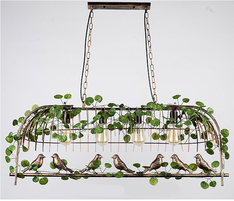 Pendant Light Vintage Bird Cage Lights Garland Hanging Garden Pendant Lights