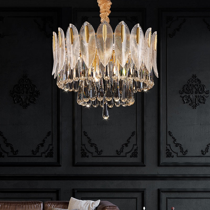 Chandelier Postmodern Crystal Light Living Dining Bedroom Round Chandeliers