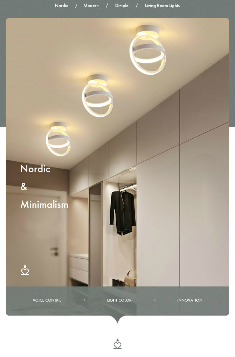 Lámpara de techo, accesorio de iluminación de anillo minimalista nórdico, luces de techo para interiores