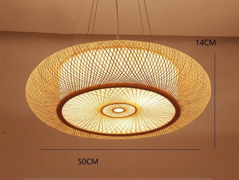 Pendant Light Bamboo Hanging Cover Wood Pendant Lights