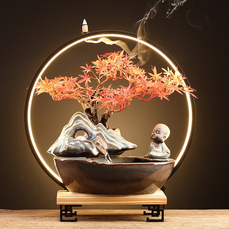Brûleur d'encens Zen cascade rétro Led brûleur d'encens Art décoratif