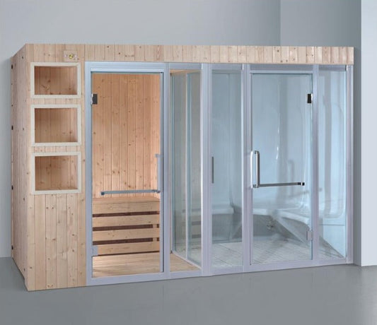 Bathroom Shower Cabin Steam Bathroom Shower Cabin Sector-Shaped Duschkabinen Multi-Functional Dual Dry / Wet Sauna Room