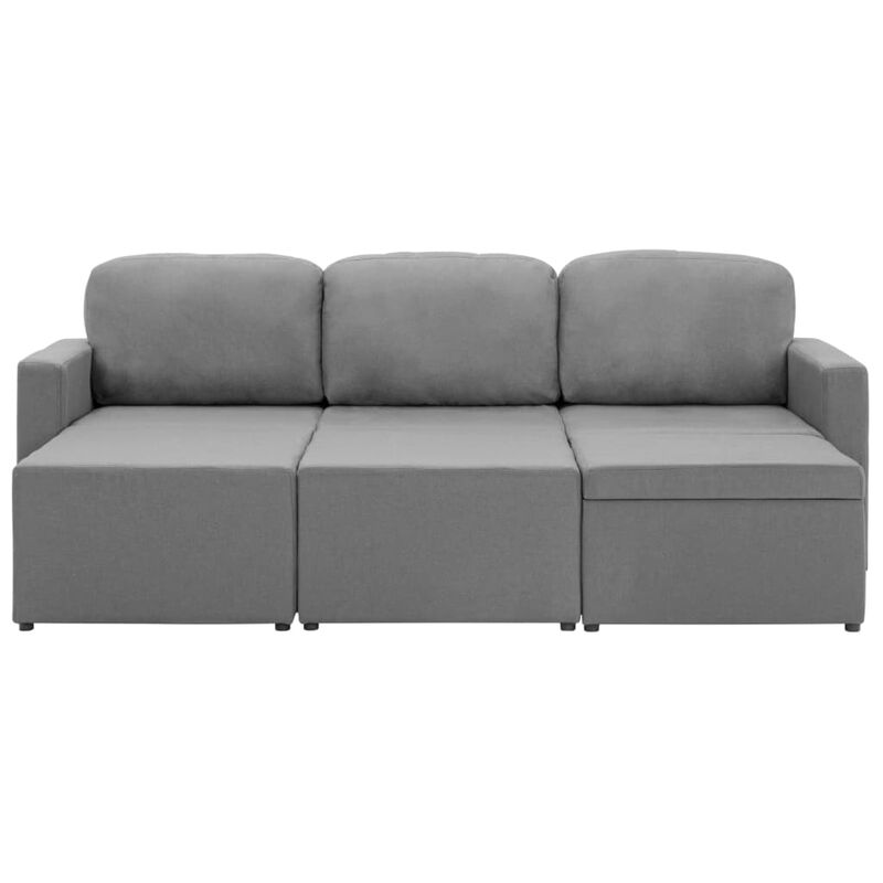 Sofa 3 Seater Modular Right Angle Cushion SofaBed Light Gray Sofas