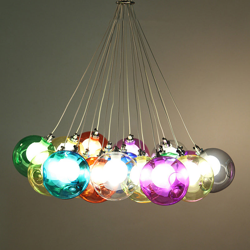 Children's Room Lighting Creative Glass Light Colorful Pendant Lamps Kids Room Hanging Lights