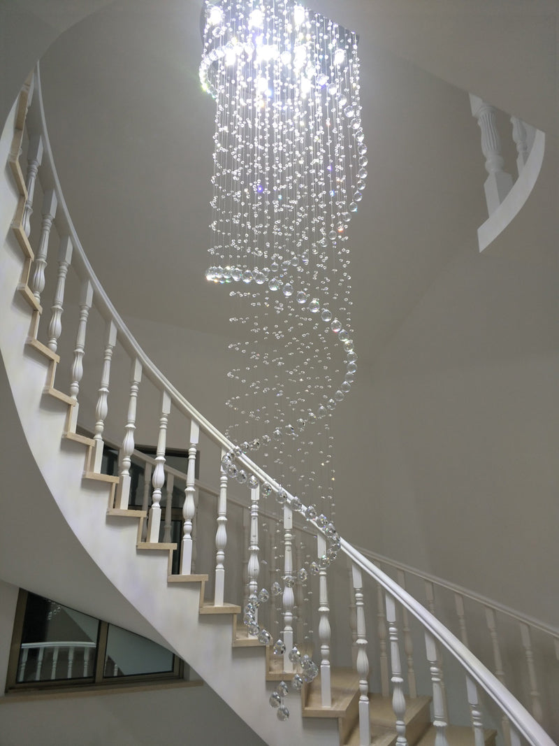 Candelabro Nuevo LED K9 Luces de cristal Candelabros de escalera larga