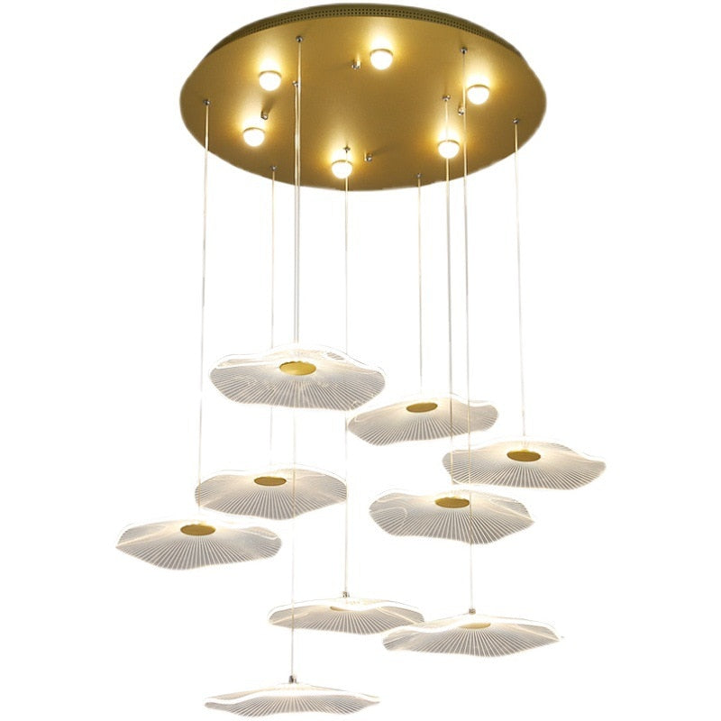 Lampe suspendue bulle LED feuille de Lotus, lampe suspendue en acrylique