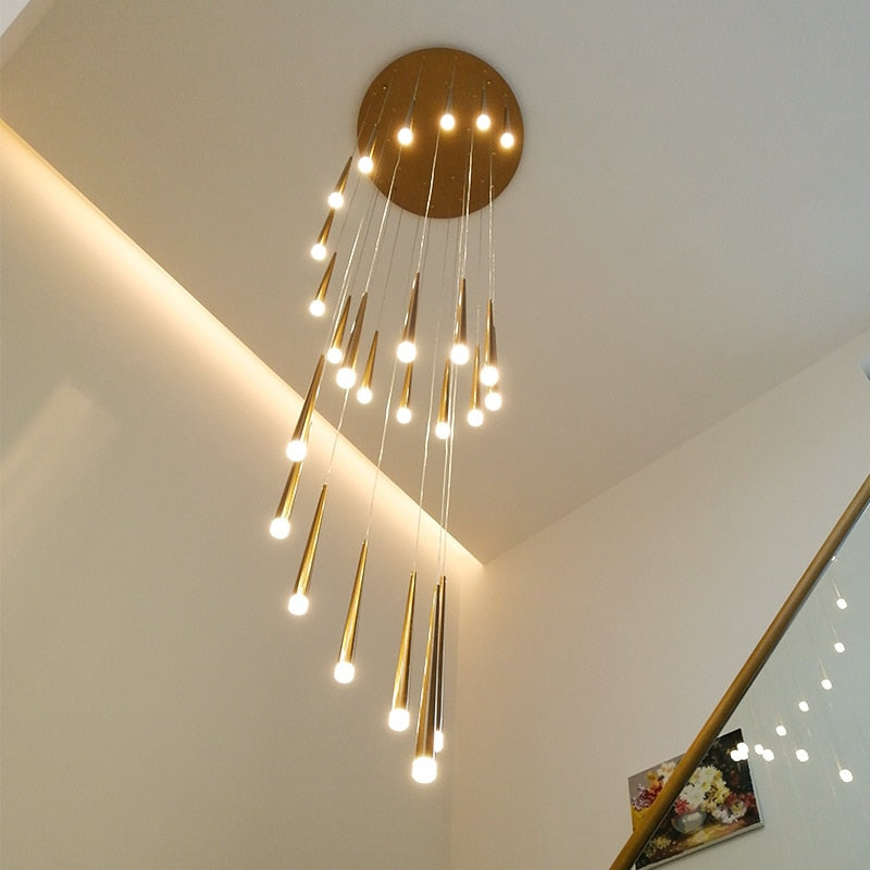 Chandelier Stair Bedroom Nordic Long Droplight Chandeliers