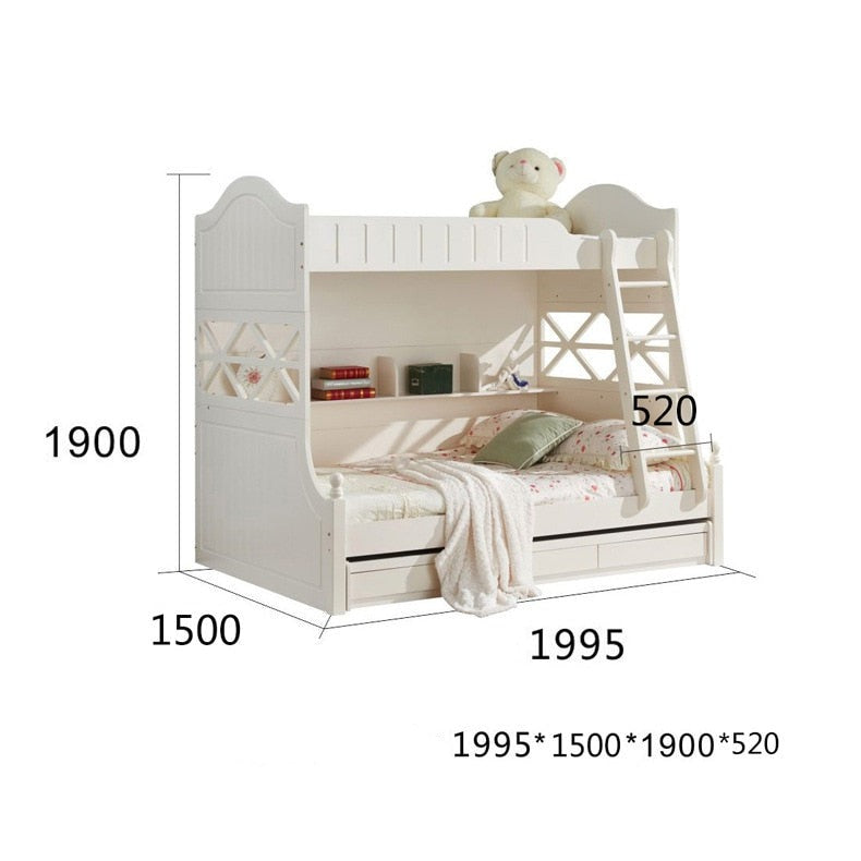 Cama para niños Dormitorio en casa arriba y abajo de la cama de princesa inferior